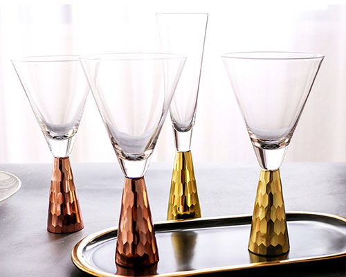 Gold Glass Cocktail Goblets Bulk