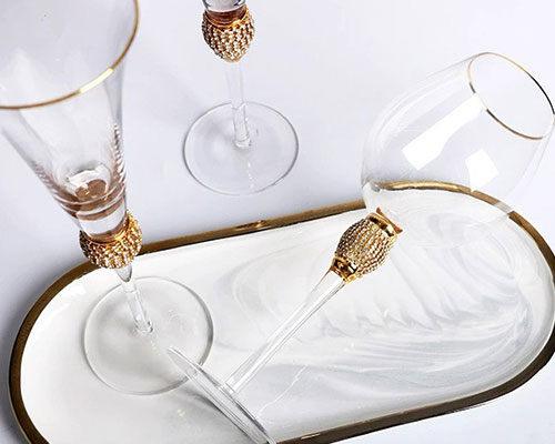 Gold Rimmed Wine Goblets