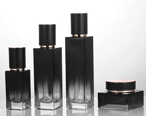 Gradient Black Glass Cosmetic Bottles