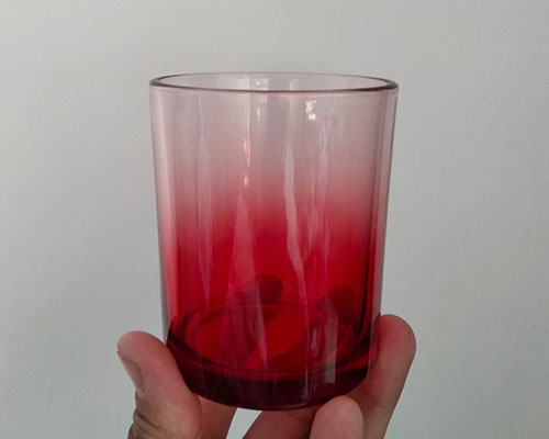 Red Glass Candle Jar