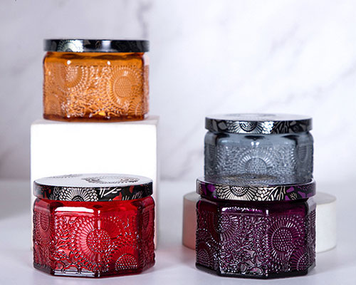 Small Embossed Candle Jars