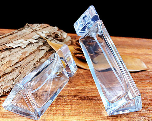 Transparent Triangular Glass Perfume Bottles