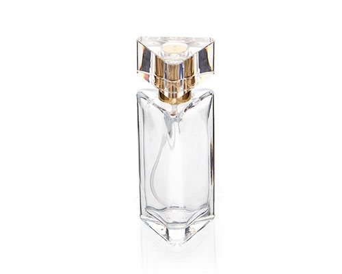 Triangular Clear Glass Perfume Bottle