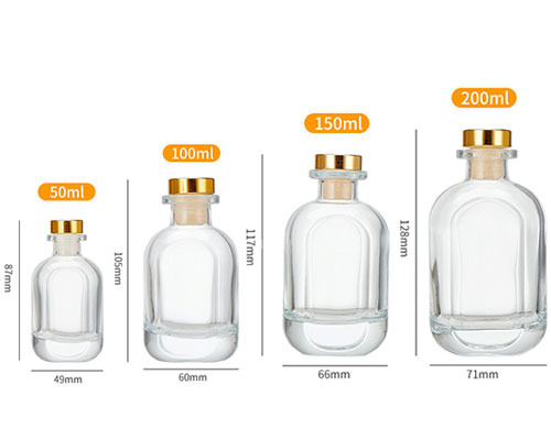 Clear Glass Diffuser Bottles with Caps